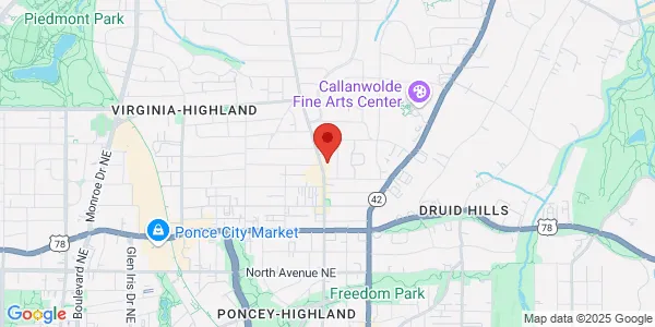 Map of 865 N Highland Ave NE Atlanta, GA 30306