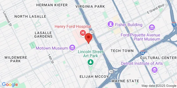 Map of 2800 W Grand Blvd Henry Ford Health System Detroit, MI 48208