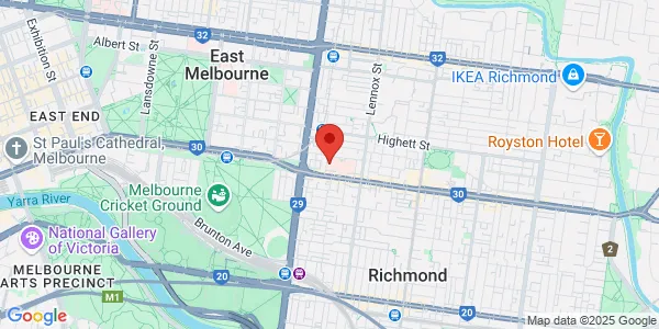 Map of 32 Erin St Suite 2.5, Level 2 Richmond Victoria 3121 Australia