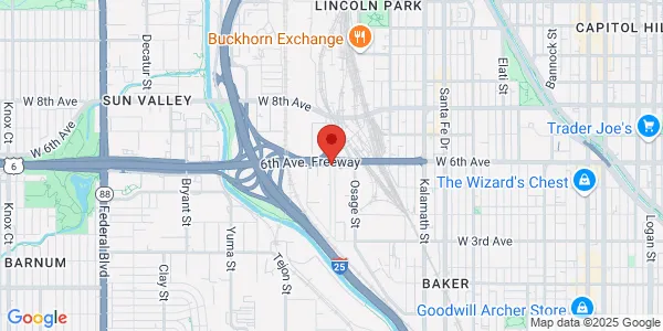 Map of 1770 W 6th Ave Denver, CO 80204