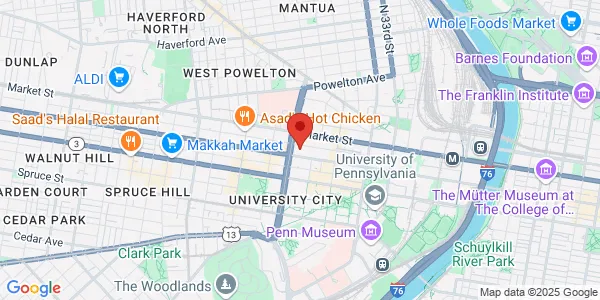 Map of 3717 Chestnut St Ste 202 Philadelphia, PA 19104