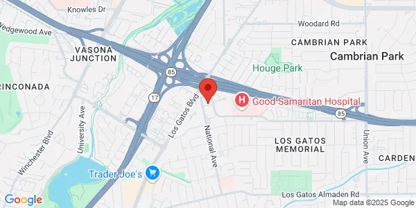 Map of 2550 Samaritan Dr Ste D Silicon Valley Podiatry Group San Jose, CA 95124