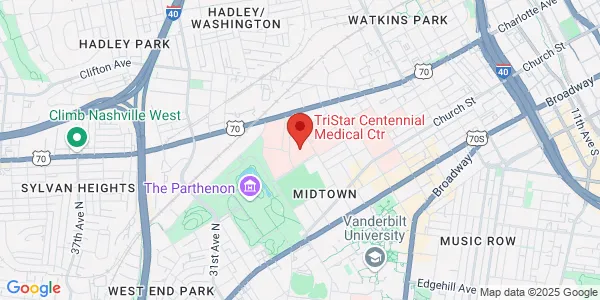 Map of 2400 Patterson St Ste 204 Nashville, TN 37203