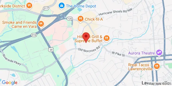 Map of 595 Old Norcross Rd Ste G Lawrenceville, GA 30045