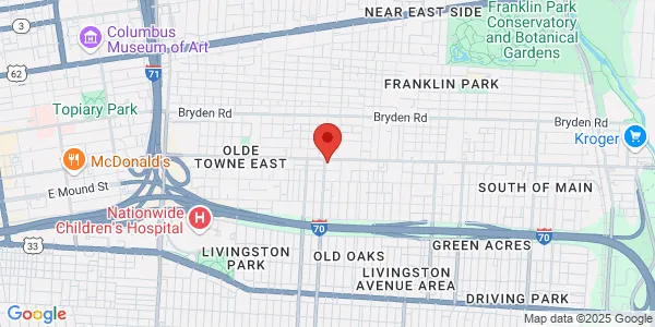 Map of 1125 East Main St Columbus, OH 43205