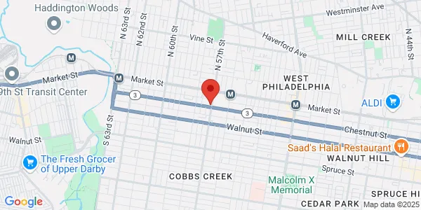 Map of 5701 Chestnut St Philadelphia, PA 19139
