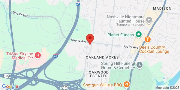 Map of 601 W Due West Ave Nashville, TN 37115