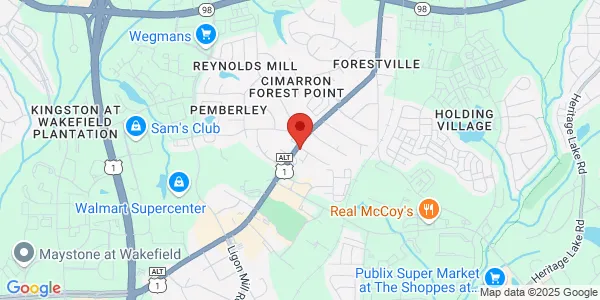 Map of 1701 S Main St Wake Forest, NC 27587