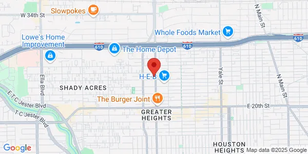 Map of 2401 N Shepherd Dr Ste A130 Houston, TX 77008