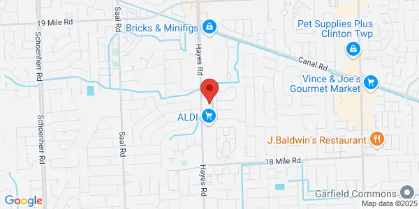 Map of 41800 Hayes Rd Ste 101 Clinton Township, MI 48038
