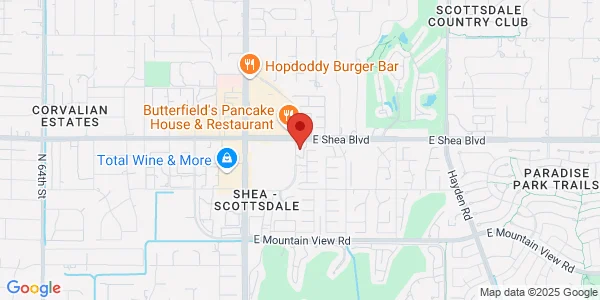 Map of 7425 E. Shea Blvd. Ste 108 Scottsdale, AZ 85260
