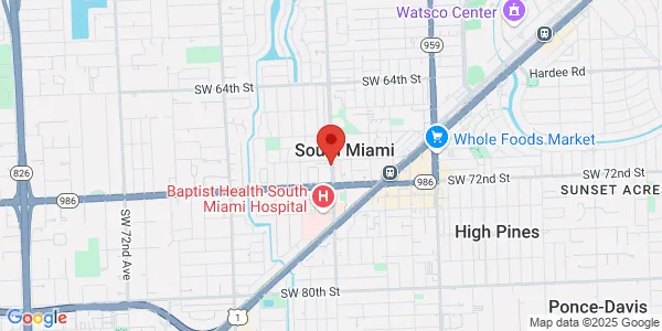 Map of 7000 SW 62nd Ave South Miami, FL 33143