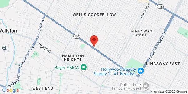 Map of 5515 Dr Martin Luther King Drive Friendly Temple Church St. Louis, MO 63112