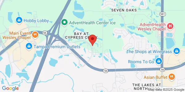Map of 2400 Cypress Glen Dr Wesley Chapel, FL 33544