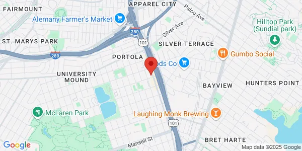 Map of 2574 San Bruno Ave San Francisco, CA 94134