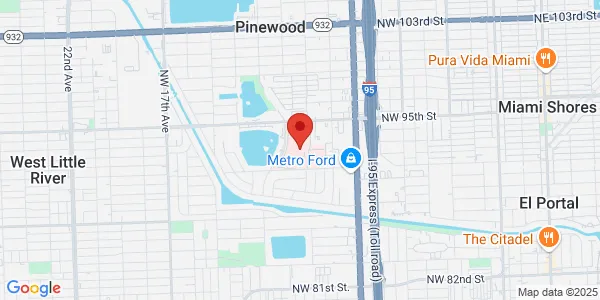 Map of 1100 NW 95th St Miami, FL 33150