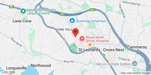 Map of N Shore Private Hospital Westbourne St St Leonards New South Wales 2065 Australia