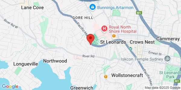 Map of 156 Pacific Hwy Suite 303 St Leonards New South Wales 2065 Australia