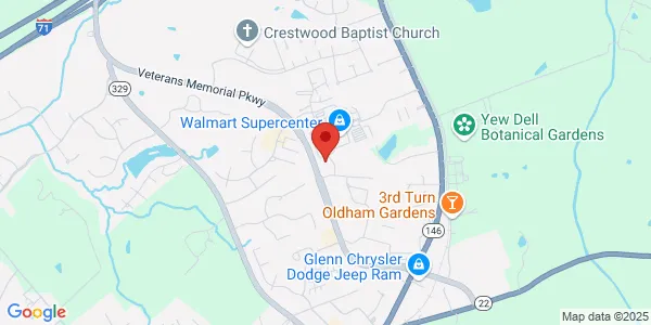 Map of 6411 Veterans Memorial Pkwy Ste 100 Crestwood, KY 40014