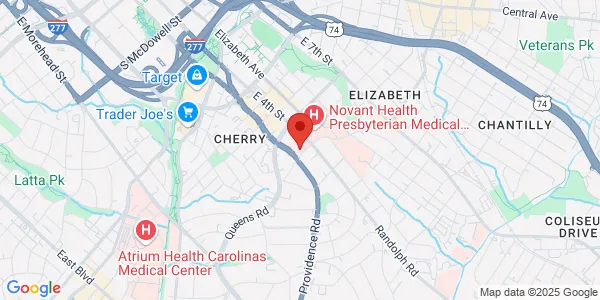 Map of 1718 East 4th St Novant Health Charlotte, NC 28204