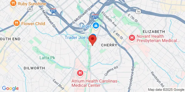 Map of 445 S Kings Dr Charlotte, NC 28204