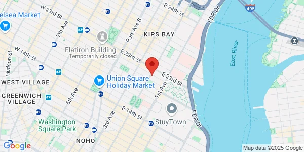Map of 380 Second Ave Ground Floor New York, NY 10010