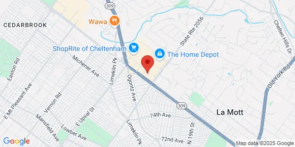 Map of 2401 W Cheltenham Ave Wyncote, PA 19095