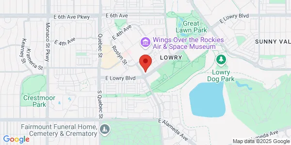 Map of 8101 E Lowry Blvd Ste 120 Denver, CO 80230