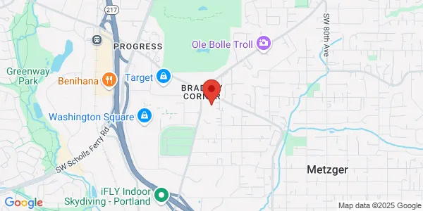 Map of 9370 SW Greenburg Rd Grant Bldg, Ste J Portland, OR 97223