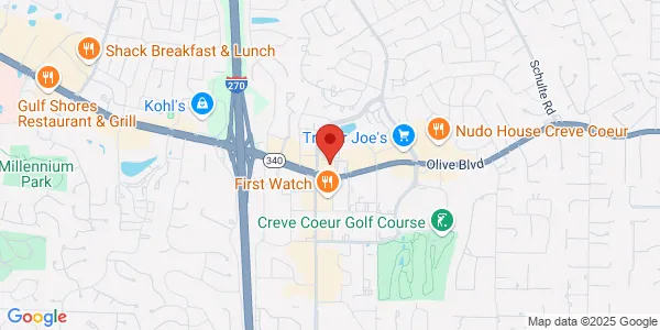 Map of 11737 Olive Blvd Creve Coeur, MO 63141