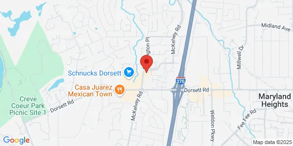 Map of 2070 Mckelvey Rd Maryland Heights, MO 63043