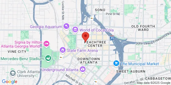 Map of 240 Peachtree St Nw Bsmt Atlanta, GA 30303
