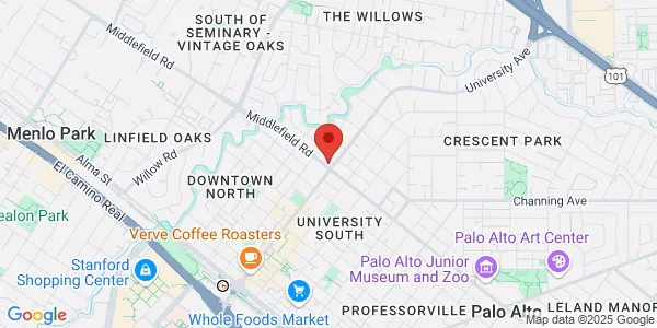 Map of 489 Middlefield Rd Palo Alto, CA 94301