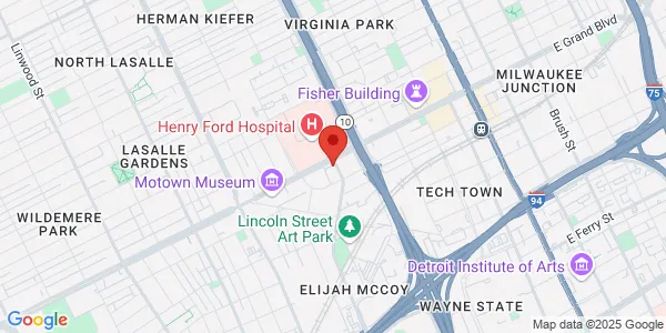 Map of 2800 W Grand Blvd Henry Ford Health System Detroit, MI 48208