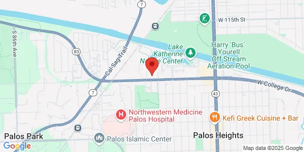 Map of 7600 W College Dr Palos Heights, IL 60463