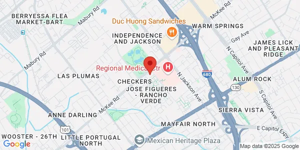 Map of 2110 McKee Rd San Jose, CA 95116