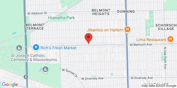 Map of 7634 W Belmont Ave Chicago, IL 60634