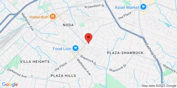 Map of 3300 The Plz Charlotte, NC 28205