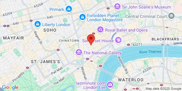 Map of 20 Bedford Street London WC2E 9HP United Kingdom