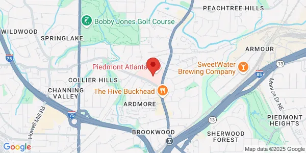 Map of 1968 Peachtree Rd NW Atlanta, GA 30309