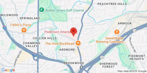 Map of 1968 Peachtree Rd NW Atlanta, GA 30309