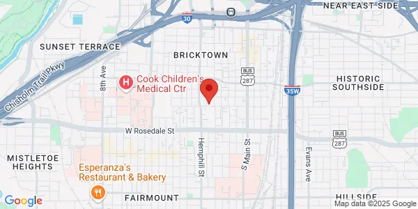 Map of 851 Grainger St Ste 101 Fort Worth, TX 76104