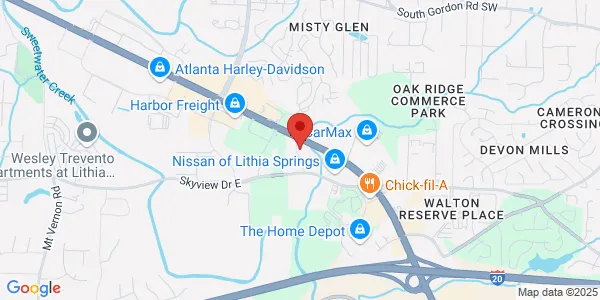Map of 670 Thornton Way Ste D Lithia Springs, GA 30122