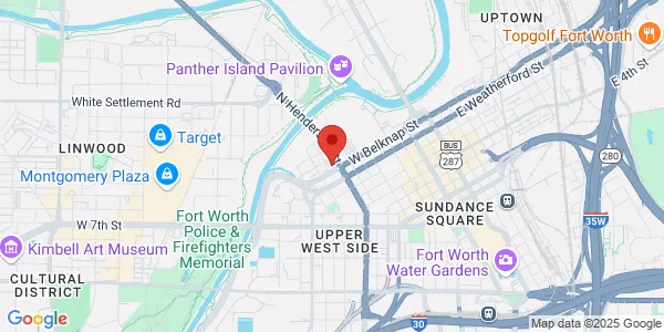 Map of 912 W Belknap St Fort Worth, TX 76102