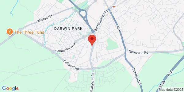 Map of 132 Birmingham Road Lichfield WS14 9BW United Kingdom