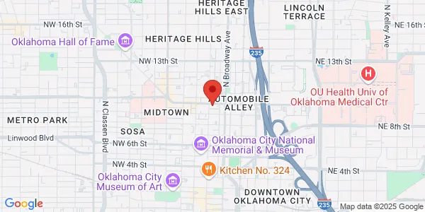 Map of 136 NW 10th St Ste 110 Oklahoma City, OK 73103