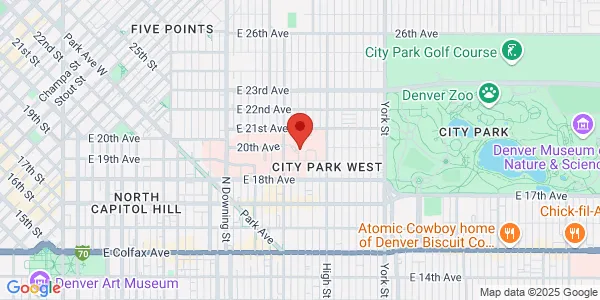 Map of 1719 E 19th Ave Denver, CO 80218