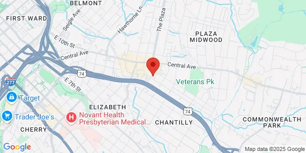Map of 1204 The Plaza Ste 1 Charlotte, NC 28205