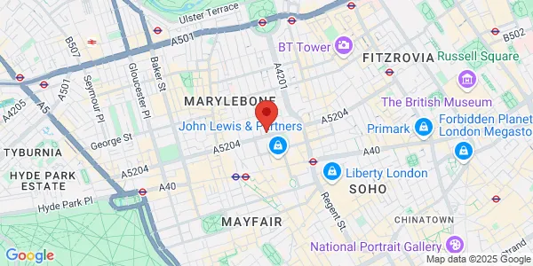 Map of 1 Harley Street London W1G 9QD United Kingdom