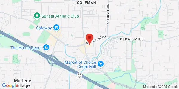Map of 12400 NW Cornell Rd Suite 100 Portland, OR 97229